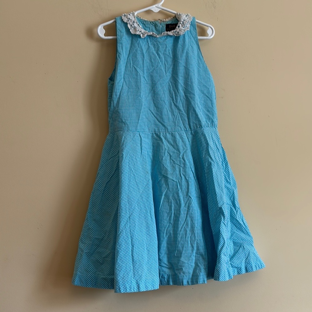 Lauren Ralph Lauren Blue Kids Dress with Lace Collar‎ Size 6X